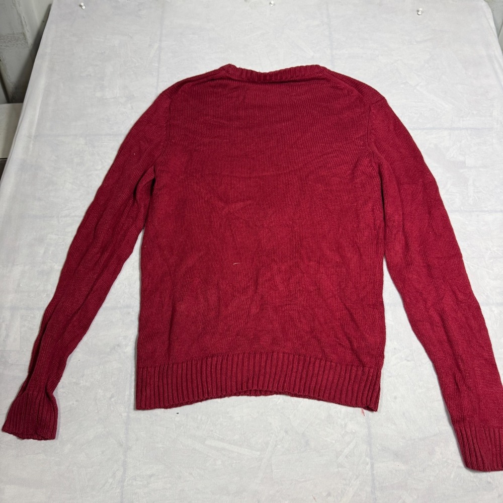Croft & Barrow Mens Pullover Sweater Maroon Red Knit Crew Neck Winterwear Size L - Picture 2 of 16